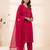 rani pink color embroidered and sequence wrok silk blend salwar suit