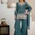 Sky green heavy crunchy silk party wear embroidery suit set