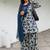 Blue pure cameric cotton party wear embroidery suit set