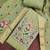 women's light green unstitched banarasi cotton dress material with woven dupatta