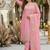 Pink heavy chinon silk party wear embroidery suit set