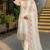White heavy chinon silk party wear embroidery suit set