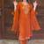 Orange heavy vichitra silk party wear embroidery suit set