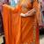 Orange heavy vichitra silk party wear embroidery suit set