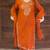 Orange heavy vichitra silk party wear embroidery suit set