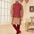 Maroon jacquard zari computer embroidered jacket kurta pajama set with fancy buttons