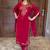 Red heavy vichitra silk party wear embroidery suit set
