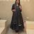 Black heavy brocade party wear embroidery anarkali suit set