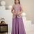 Lavender heavy roman silk party wear embroidery sharara suit set