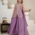 Lavender heavy roman silk party wear embroidery sharara suit set