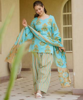 Sky pure cameric cotton party wear embroidery suit set 2