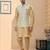 Cream heavy banarasi jacquard jacket kurta pajama set with fancy buttons.