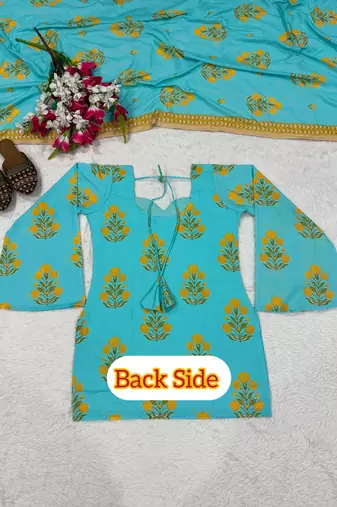 Sky pure cameric cotton party wear embroidery suit set