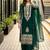 Green heavy faux georgette party wear embroidery suit set