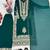 Green heavy faux georgette party wear embroidery suit set
