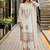 White heavy faux georgette party wear embroidery suit set