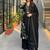 Black heavy roman silk party wear embroidery suit set