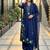 Blue heavy roman silk party wear embroidery suit set