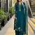 Green heavy roman silk party wear embroidery suit set