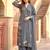 Grey heavy roman silk party wear embroidery suit set