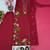 Red heavy roman silk party wear embroidery suit set