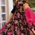 Black natural silk party wear embroidery anarkali suit set