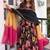 Black natural silk party wear embroidery anarkali suit set