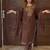Cofee heavy vichitra silk party wear embroidery suit set