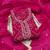 women's magenta unstitched jam cotton dress material with bandhani printed dupatta
