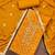 women's mustard unstitched jam cotton dress material with bandhani printed dupatta