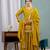 Yellow chinon silk party wear embroidery sharara suit set