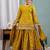 Yellow chinon silk party wear embroidery sharara suit set