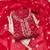 women's red unstitched jam cotton dress material with bandhani printed dupatta