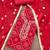 women's red unstitched jam cotton dress material with bandhani printed dupatta