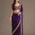 Bewitching purple tissue silk zari and sequins embroidered indian latest design bollywood saree