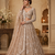 beige color Flower Embroidery Pattern Crystal Bead Sequence crafted Cotton thread work net Lehenga choli set