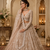 beige color Flower Embroidery Pattern Crystal Bead Sequence crafted Cotton thread work net Lehenga choli set