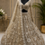 beige color Flower Embroidery Pattern Crystal Bead Sequence crafted Cotton thread work net Lehenga choli set