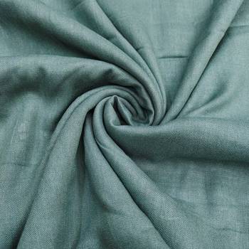 women's mist green unstitched cotton linen simmer dress material & printed dupatta 3