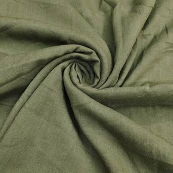 women's olive green unstitched cotton simmer dress material & printed dupatta 3