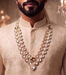 Gold kundan necklace for men – grand wedding jewellery
