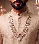 Gold kundan necklace for men – grand wedding jewellery