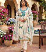women's multi unstitched simmer silk dress material with printed dupatta