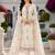 women's white unstitched cambric cotton dress material with printed dupatta