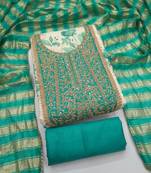 women's multi unstitched simmer dress material with jacquard dupatta