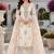 women's white unstitched cambric cotton dress material with printed dupatta