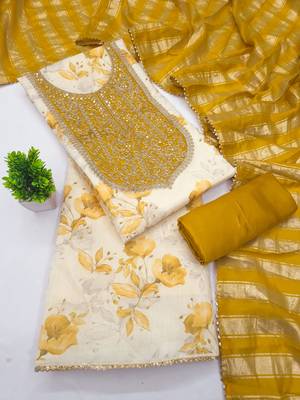 women's multi unstitched simmer dress material with jacquard dupatta 3