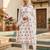 women's white unstitched vichitra silk dress material with embroidered dupatta