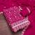 women's magenta unstitched vichitra silk dress material with embroidered dupatta