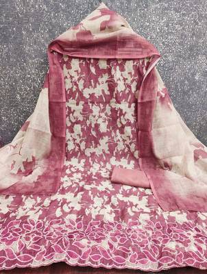 women's multi unstitched lilan cotton dress material with printe dupatta 2